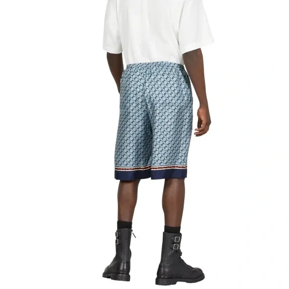 NWT GUCCI GG-PRINTSILKBLUE SHORTS Designer Sz 46 - US Sz S